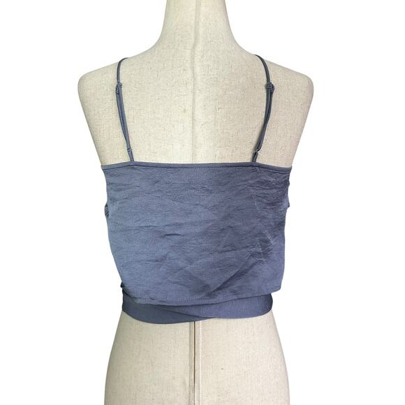 Express Blue Wrap Around Crop Top Women's Size XS | 63-3-2 - Picture 2 of 5